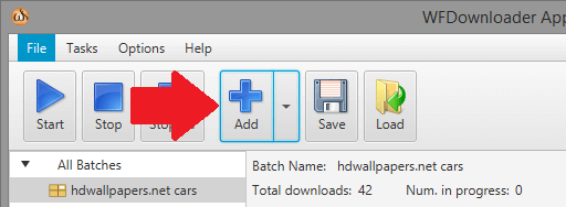 wfdownloader app add button highlighted