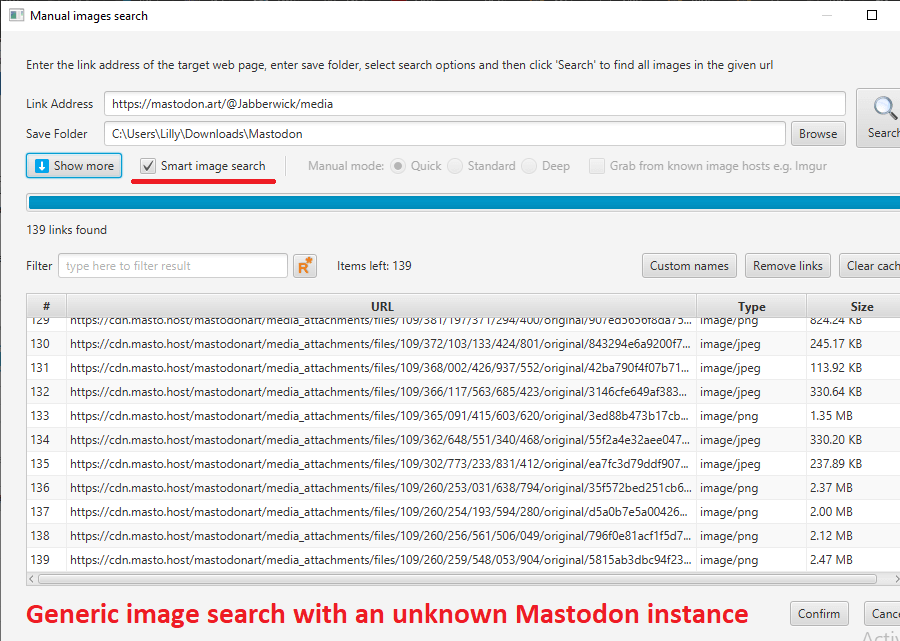 Generic image search working on an unknown Mastodon instance