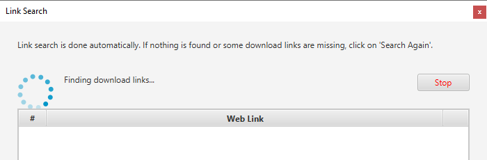 Link search in progress