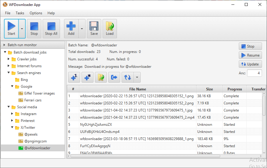 Images being downloaded in WFDownloader App